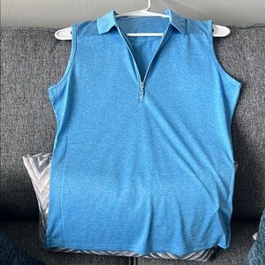 Callaway Blue Sleeveless Zip-Up Sz M